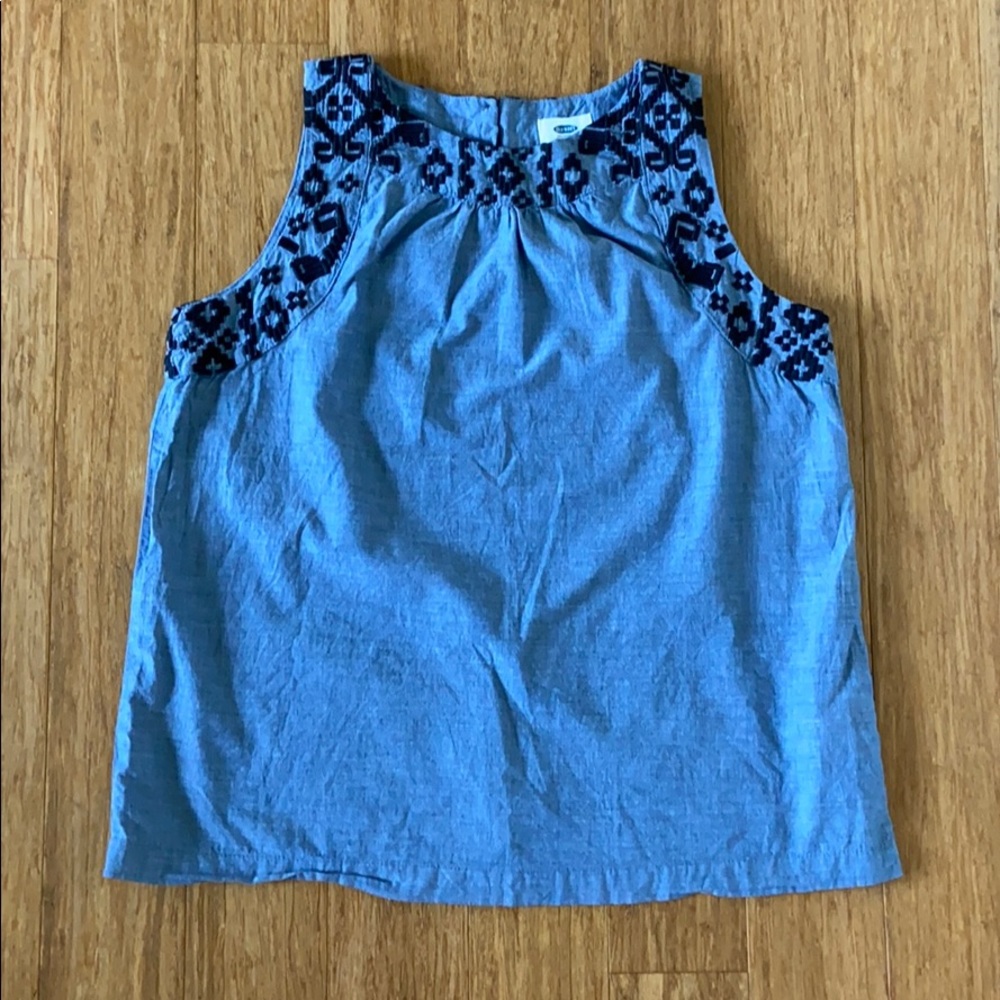 Old Navy Patterned Chambray Top